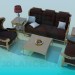 3d модель Комплект мебели в гостинную – превью