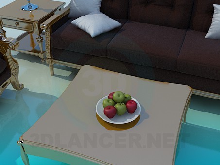 3d model A set of furniture in the living room - preview 3d model A set of furniture in the living room - preview