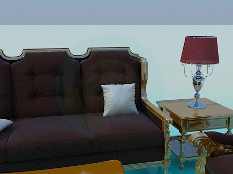 3d model A set of furniture in the living room - preview 3d model A set of furniture in the living room - preview