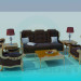 modello 3D Un set di mobili in soggiorno - anteprima