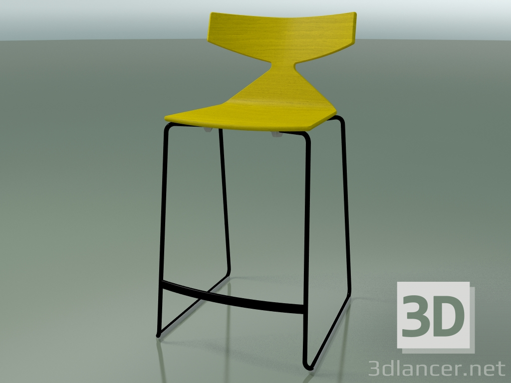 3D Modell Stapelbarer Barhocker 3703 (Gelb, V39) - Vorschau