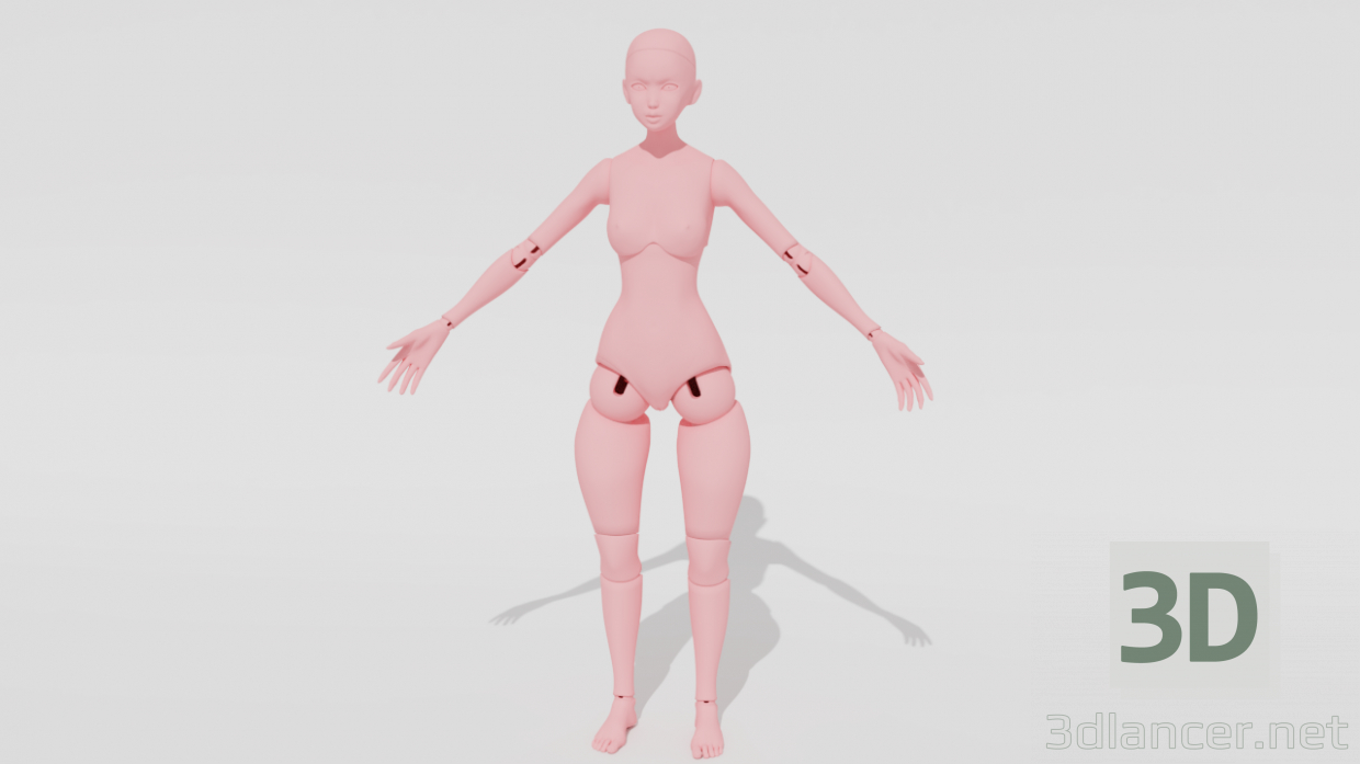 Muñeca articulada 3D modelo Compro - render