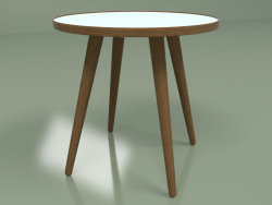 Кавовий стіл Sputnik діаметр 41 (масив горіха, білий)