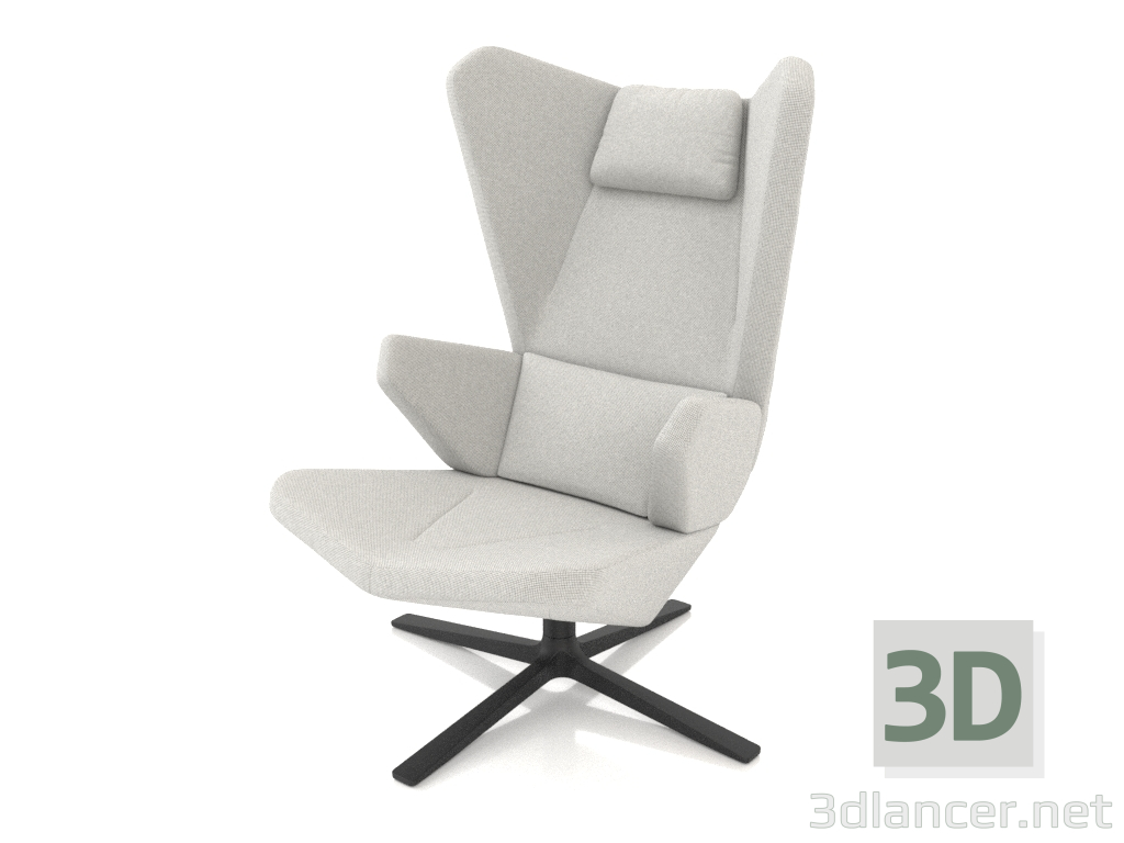 3d model Armchair for relaxation with a metal base - preview