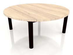 Coffee table D 90 (Black, Iroko wood)