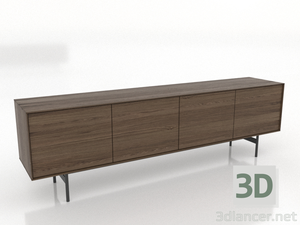 modello 3D Mobile TV LARGE 2000 mm (frassino alleggerito noce) - anteprima modello 3D Mobile TV LARGE 2000 mm (frassino alleggerito noce) - anteprima