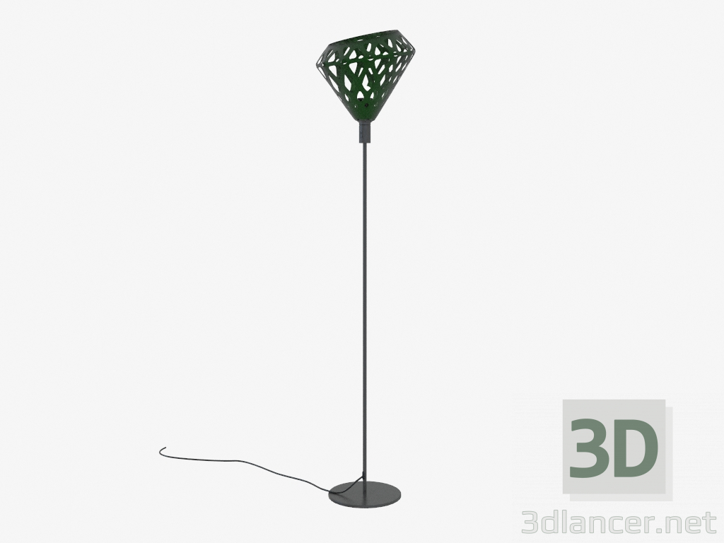 3d model Lámpara de pie (verde drk oscuro) - vista previa