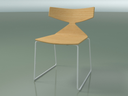 Stackable chair 3702 (on skids, Natural oak, V12)