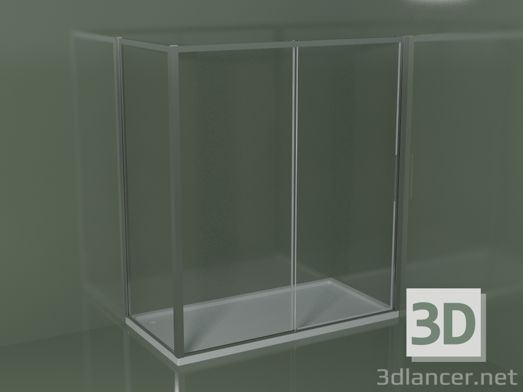 3d model Corner shower cubicle ZN + ZG 180 with sliding door - preview