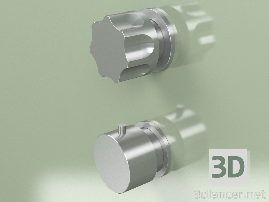 modèle 3D Set mitigeur thermostatique avec 1 robinet d'arrêt (17 48 0, AS) - preview