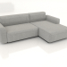 3d model Sofa-bed for 2 people extended right - preview