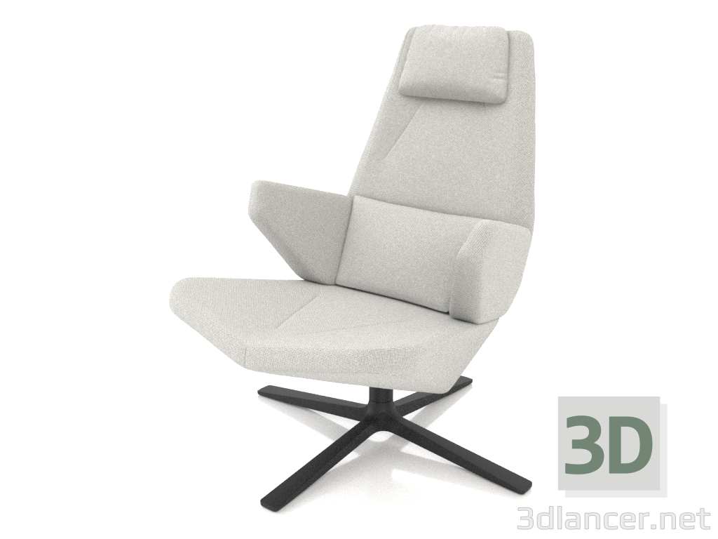 3d model A chair with a metal base - preview
