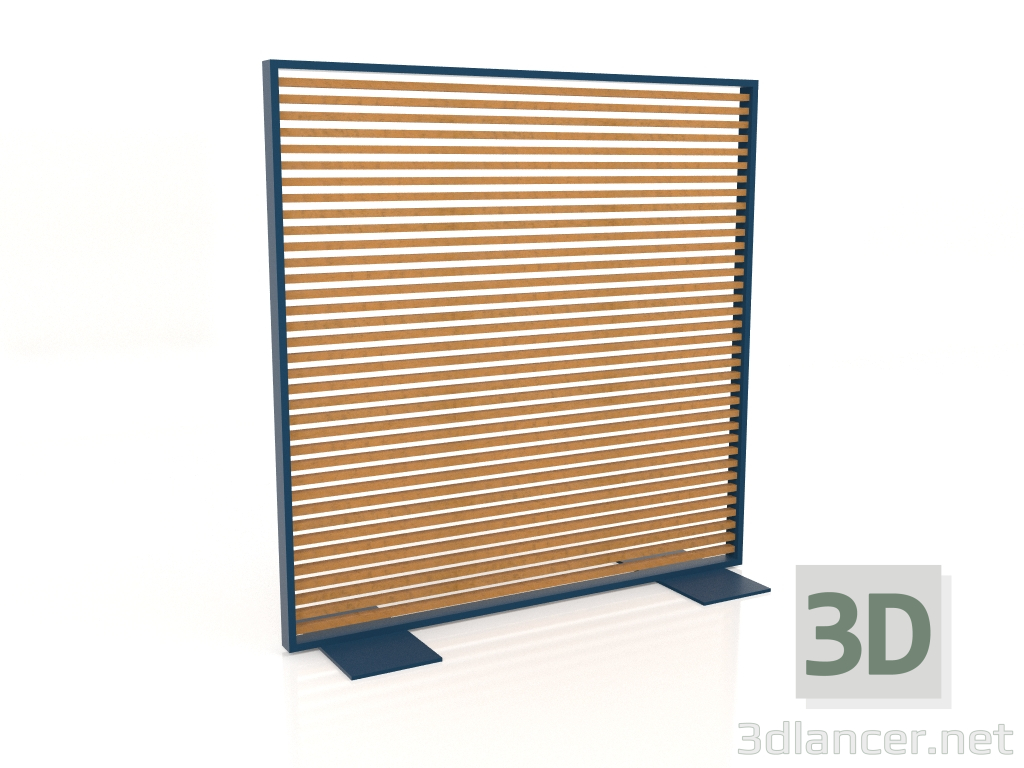 modèle 3D Cloison en bois artificiel et aluminium 150x150 (Roble doré, Gris bleu) - preview