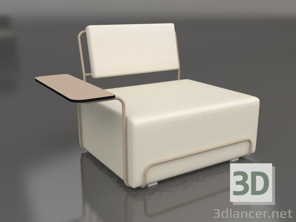 modello 3D Poltrona lounge con bracciolo sinistro (Sabbia) - anteprima