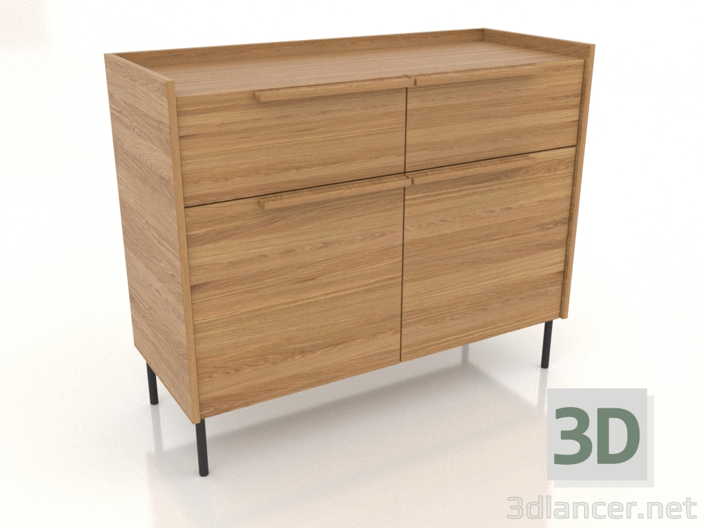 3d model Chest of drawers 1000x400 mm (natural oak) - preview