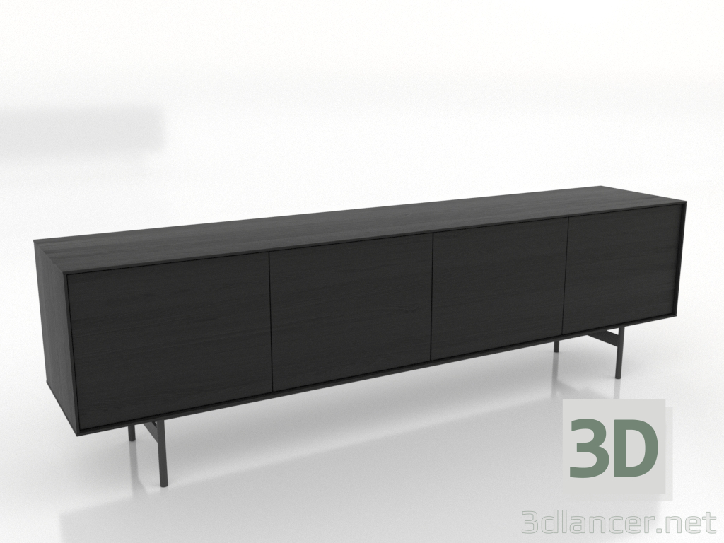 3d модель Тумба ТВ LARGE 2000 мм (чорний RAL 9005) – превью 3d модель Тумба ТВ LARGE 2000 мм (чорний RAL 9005) – превью