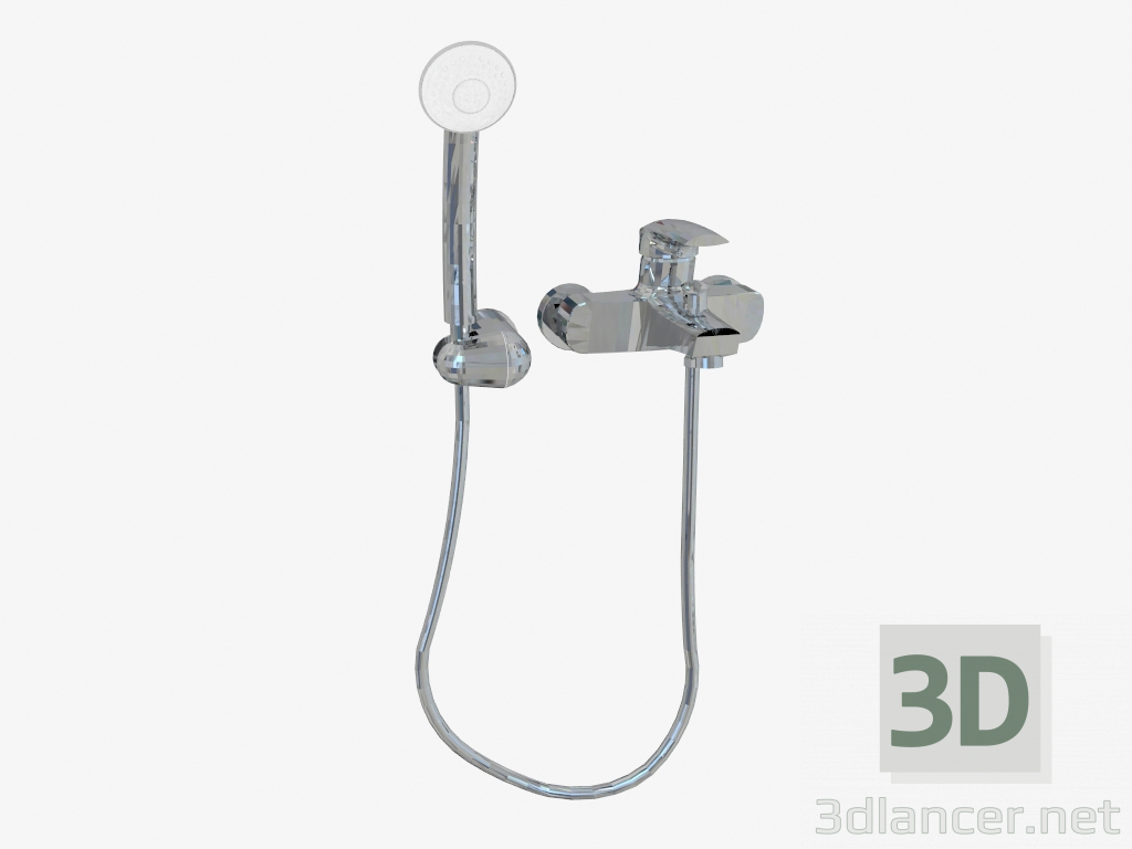 3d model Wall-mounted bath mixer with Jaguar Line shower set (BDX 011M) - preview