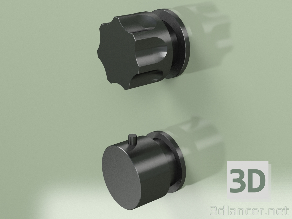 modèle 3D Set mitigeur thermostatique avec 1 robinet d'arrêt (17 48 0, ON) - preview