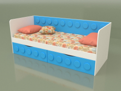 Sofá cama para adolescentes de 2 cajones (Topacio)