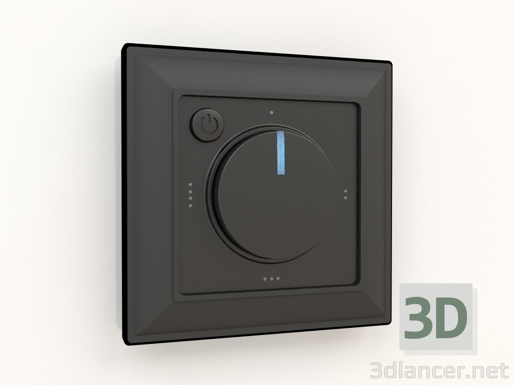 3d model Electromechanical thermostat for underfloor heating (matt black) - preview