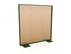 Partition made of artificial wood and aluminum 150x150 (Roble golden, Bottle green)