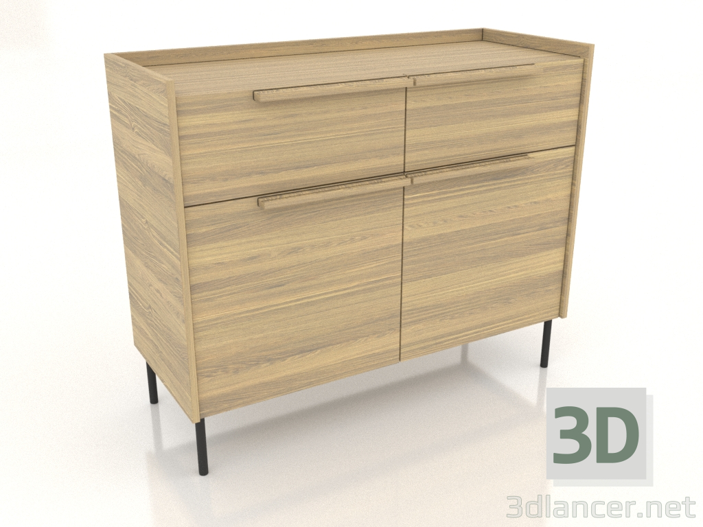 3d model Cómoda 1000x400 mm (roble iluminado) - vista previa