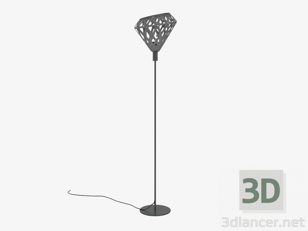 Modelo 3d Lâmpada de assoalho (cinza escuro) - preview