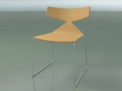 Stapelbarer Stuhl 3702 (auf Kufen, natürliche Eiche, CRO)