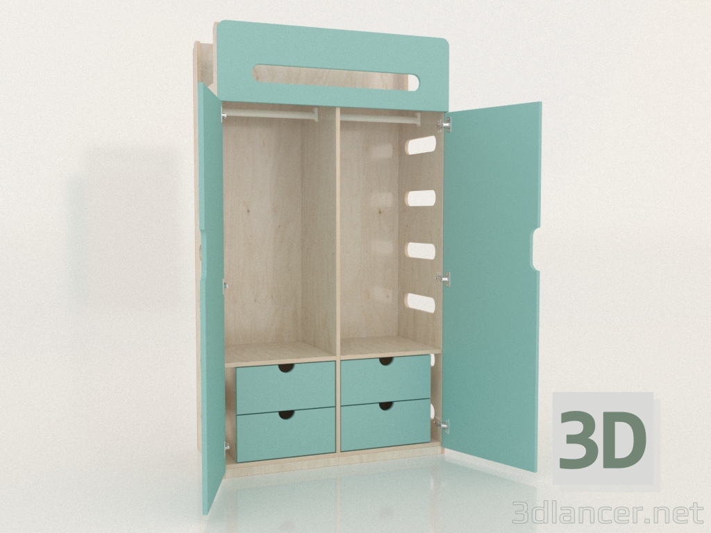 3D Modell Kleiderschrank offen UMZUG WE (WTMWE1) - Vorschau
