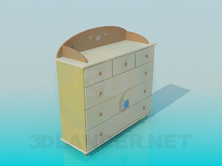 3d модель Комод а детскую комнату – превью 3d модель Комод а детскую комнату – превью