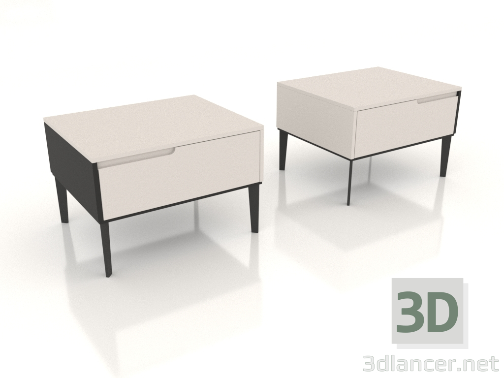 modèle 3D Table de chevet BETTA (K193 gauche+droite) - preview