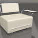 modèle 3D Chaise longue avec accoudoir droit (Gris) - preview