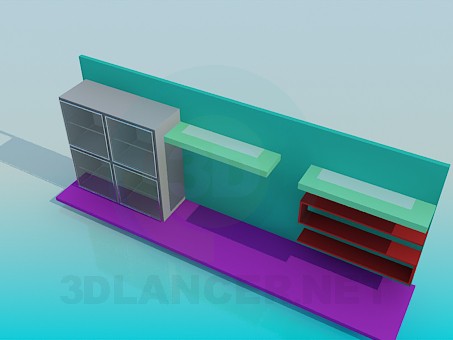 3d model Wall in the living room - preview 3d model Wall in the living room - preview