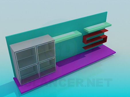 3d model Wall in the living room - preview 3d model Wall in the living room - preview