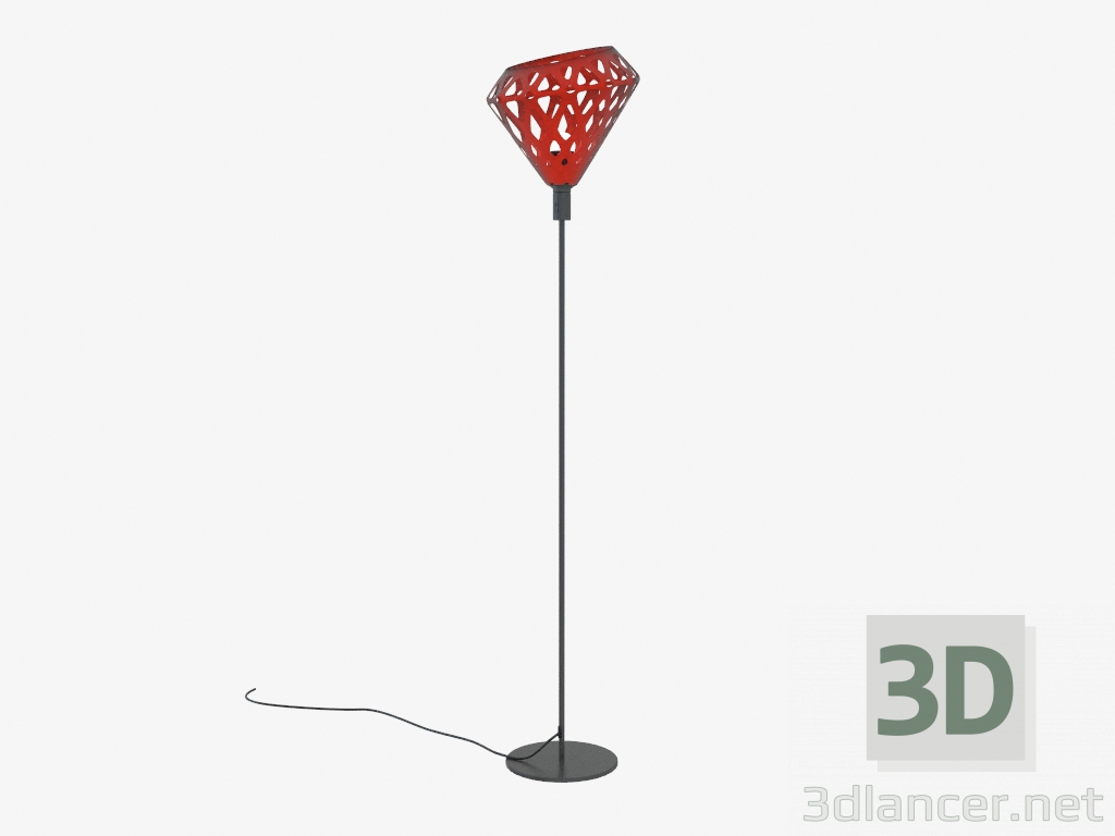 3D modeli Zemin Lambası (Turuncu Koyu) - önizleme