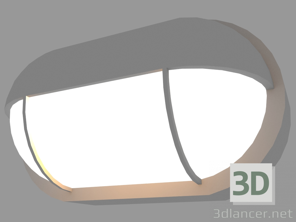 Modelo 3d Luminária de parede PLAFONIERE OVAL COM VISEIRA HORIZONTAL (S255) - preview