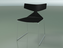 Stapelbarer Stuhl 3702 (auf einem Schlitten, schwarz, CRO)