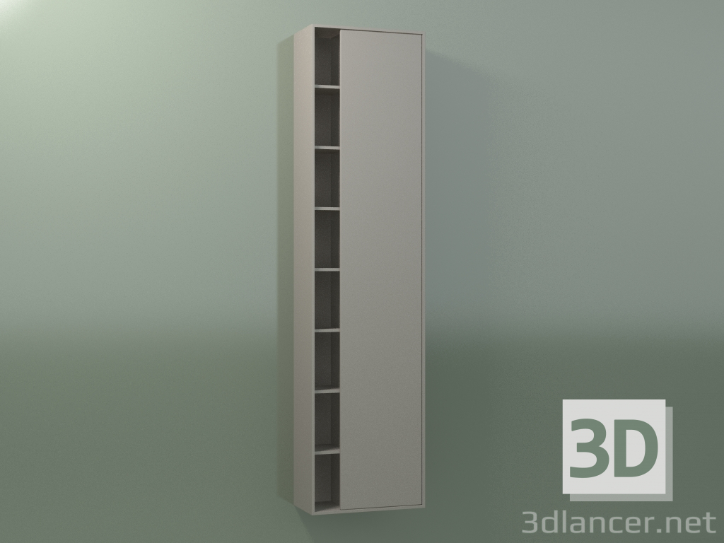 3d модель Настінна шафа з 1 правої дверцятами (8CUCFCD01, Clay C37, L 48, P 24, H 192 cm) – превью