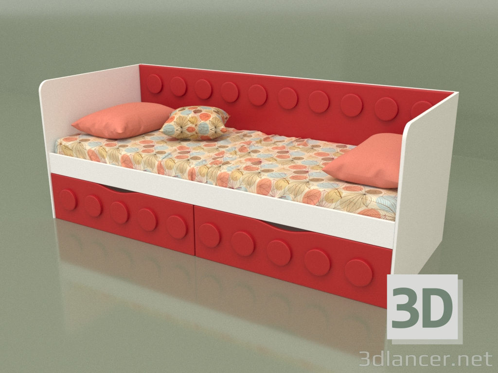 3d model Sofa bed for teenagers with 2 drawers (Chili) - preview