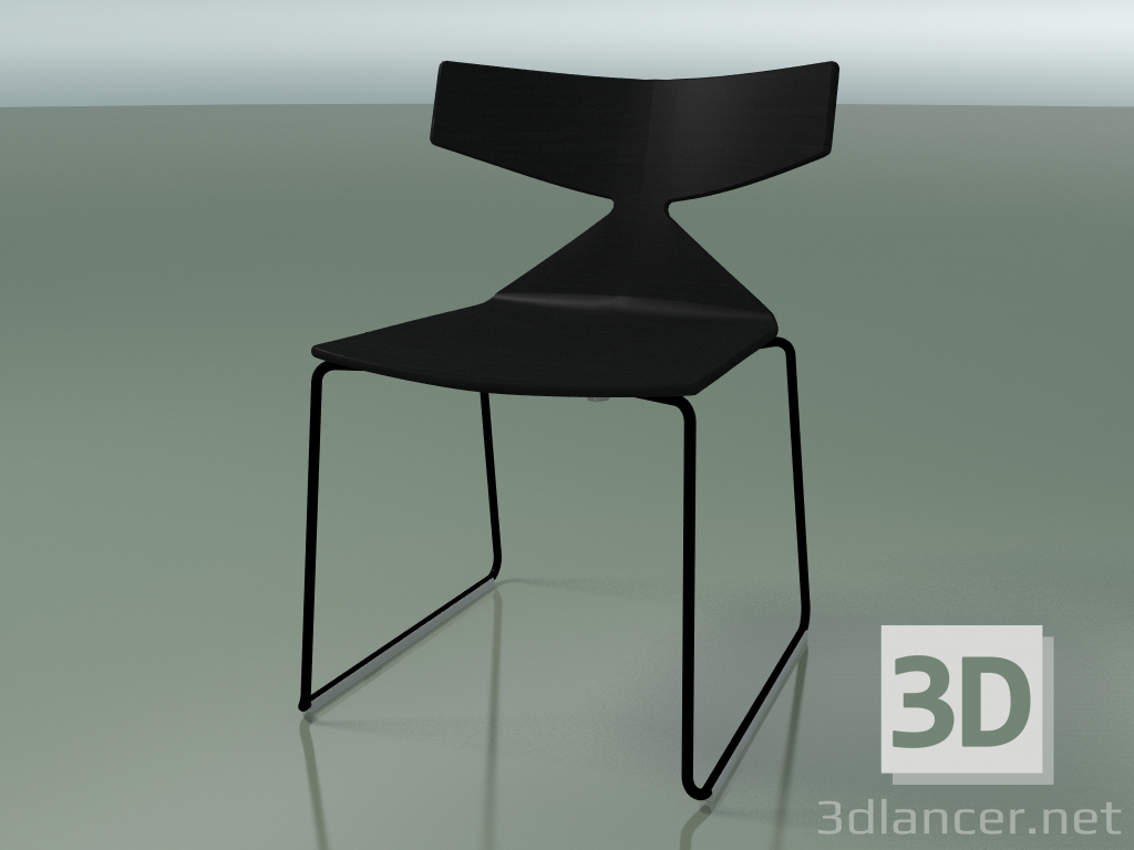 3d model Stackable chair 3702 (on a sled, Black, V39) - preview