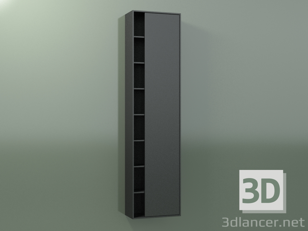 3d модель Настінна шафа з 1 правої дверцятами (8CUCFCD01, Deep Nocturne C38, L 48, P 24, H 192 cm) – превью