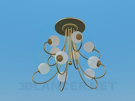 3d model Chandelier with round plafonds - preview 3d model Chandelier with round plafonds - preview