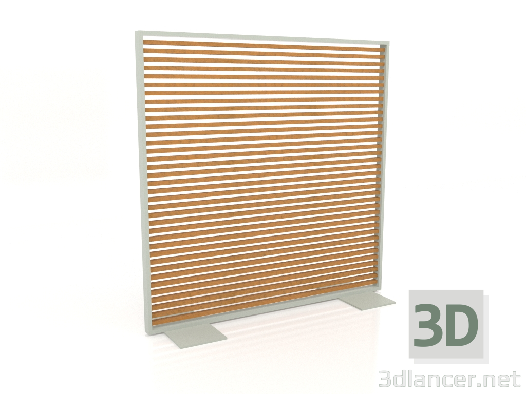3D Modell Trennwand aus Kunstholz und Aluminium 150x150 (Roble Gold, Zementgrau) - Vorschau