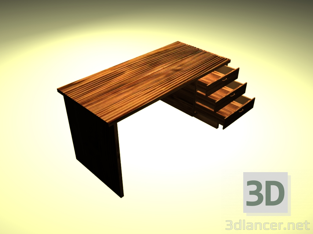 3d model Wooden table - preview