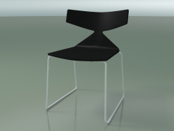 Stapelbarer Stuhl 3702 (auf einem Schlitten, schwarz, V12)