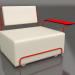 3d model Lounge chair with right armrest (Red) - preview