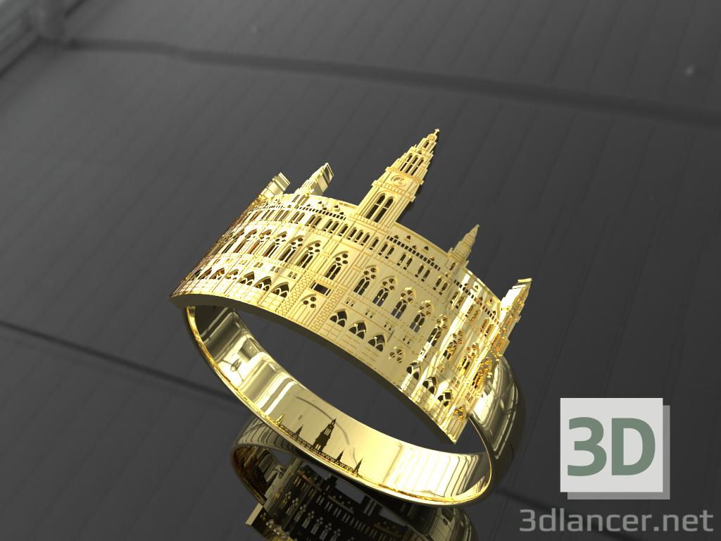 modèle 3D anneau Cathédrale - preview