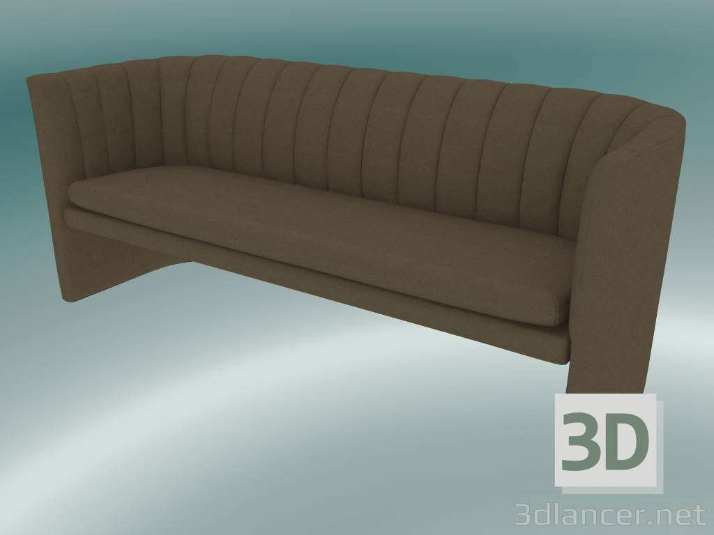 Modelo 3d Preguiçoso triplo do sofá (SC26, H 75cm, 185x65cm, veludo 8 amêndoa) - preview