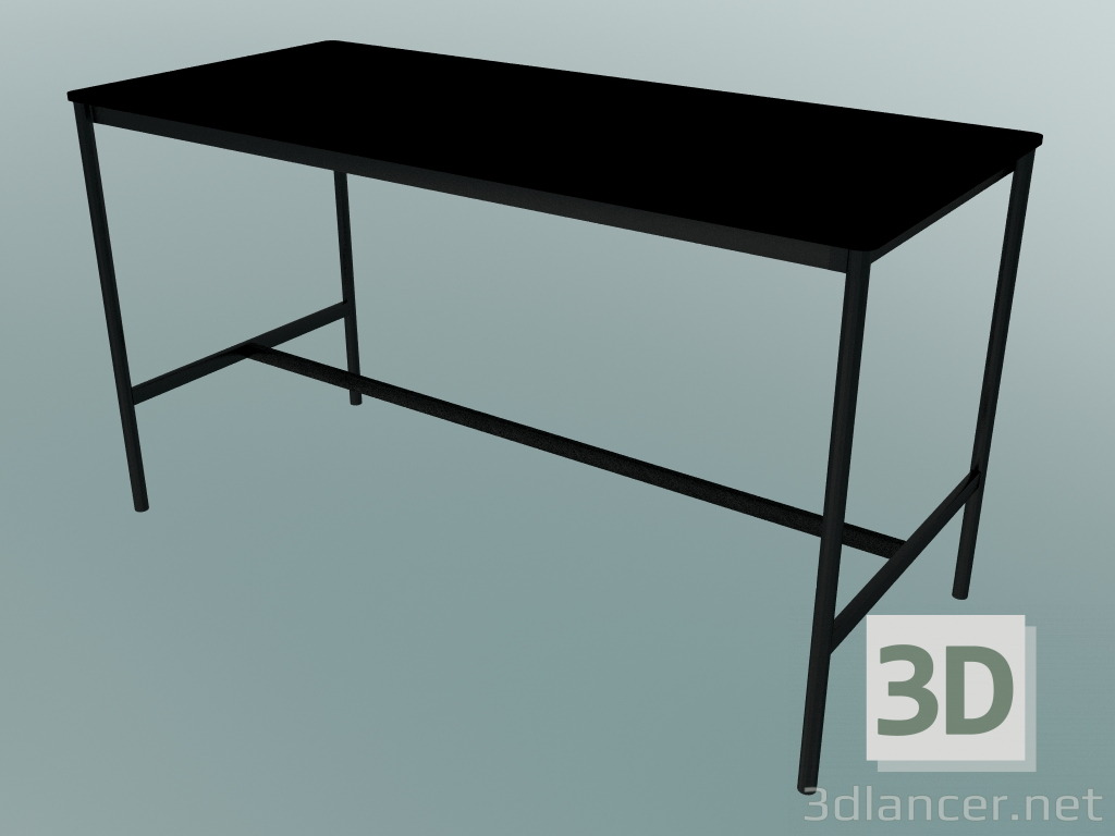 3D modeli Dikdörtgen masa Tabanı Yüksek 85x190x105 (Siyah) - önizleme