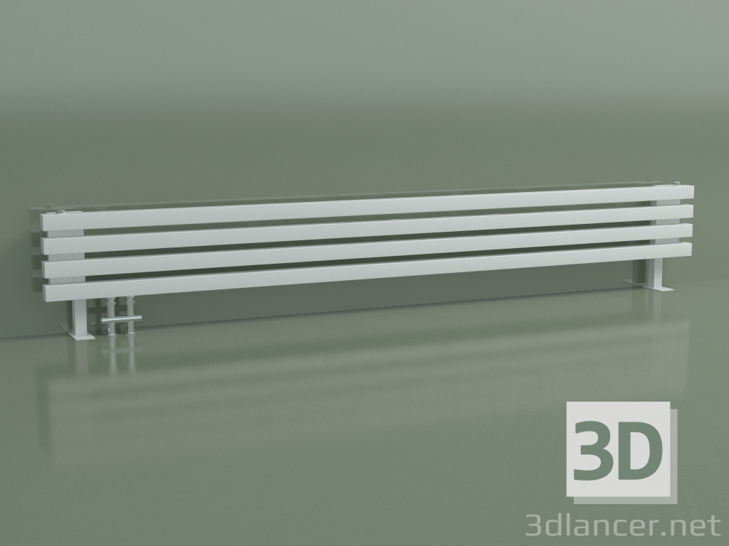 3 डी मॉडल क्षैतिज रेडिएटर RETTA (4 खंड 2000 मिमी 40x40, सफेद चमकदार) - पूर्वावलोकन